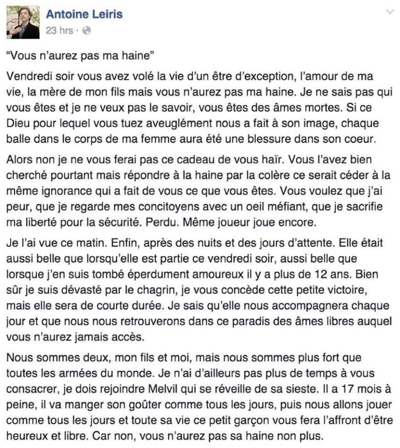 lettre d antoine  leiris