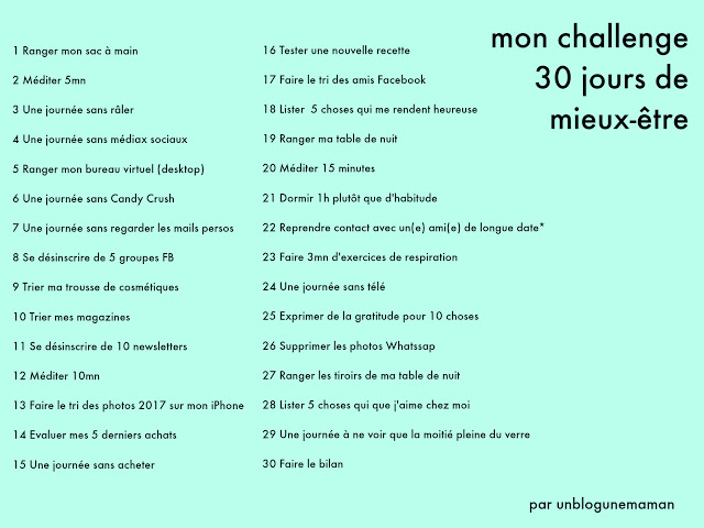 Mon challenge 30 jours