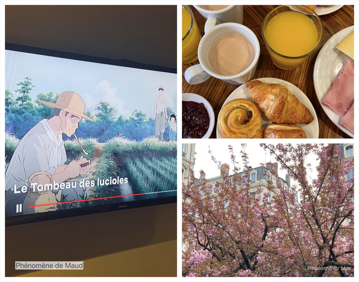arbre en fleur, ghibli, petit déjeuner