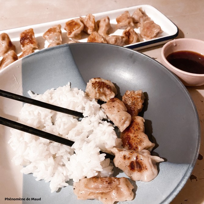 riz vinaigrée et gyoza